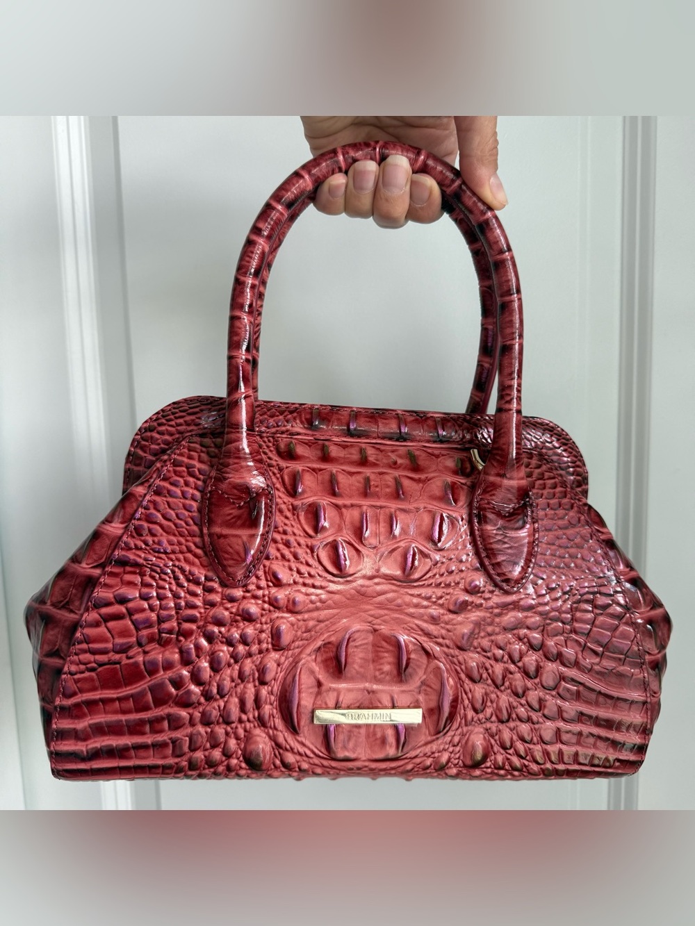 Brahmin Mika Satchel Coquette Vintage Rose Melbourne Leather - Picture 9 of 9